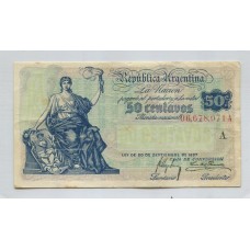 ARGENTINA COL. 345b BILLETE DE $ 0,50 CAJA DE CONVERSION